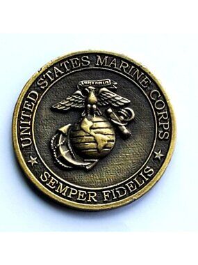 USMC Semper Fi Challenge Coin Liberty Bell Chapter 1st Marine Division Assoc.